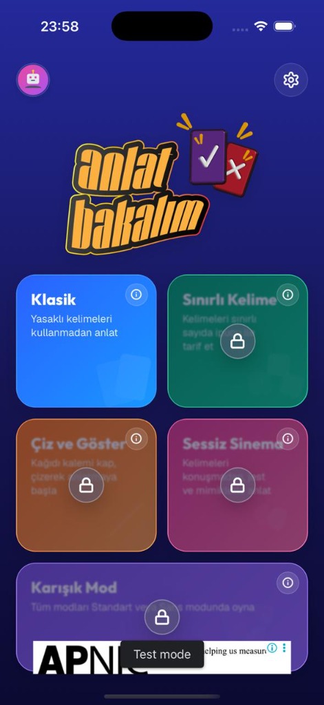 Mod Seçim Ekranı